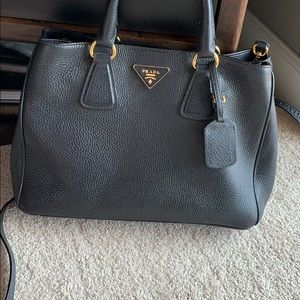 Prada black leather purse
